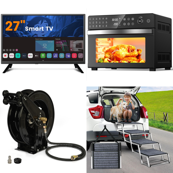 Source photograph for Pallet – Mixed Goods – Smart TV, Air Fryer Oven, Induction Hob, Ceiling Fans with Lights