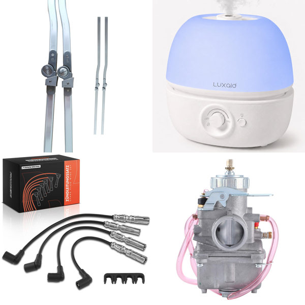 Source photograph for Pallet – Mixed Automotive & Home Goods – Auto Parts, Humidifiers, Carburetors, Hair Toppers, Drain Tools