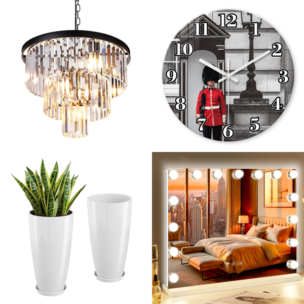 Source photograph for Pallet – Home Interiors – Chandeliers, Planters, Wall Clocks, Lighted Mirrors, Kids' Slides, Gift Boxes
