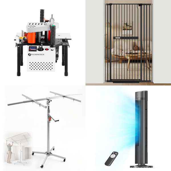 Source photograph for Pallet – Construction, Lighting & Home Equipment – Edge Bander, Drywall Lifter, Fans, LED Lighting