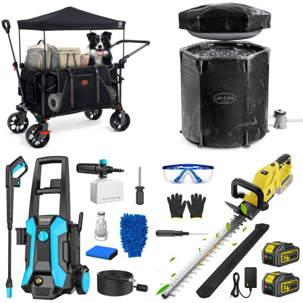 Source photograph for Pallet – Garden & Camping Equipment – Trolleys, Pressure Washers, Telescopic Ladders, Hedge Trimmers