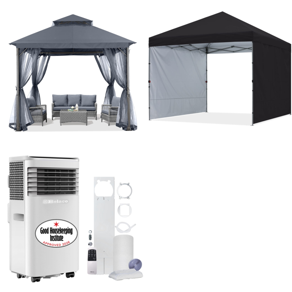 Source photograph for Pallet – Garden Gazebos & Air Conditioning – Metal Gazebos, Side Panels, Portable Air Conditioner