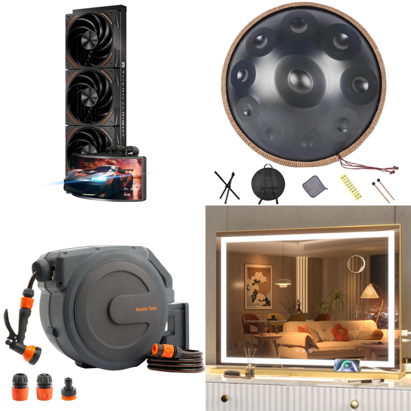 Source photograph for Pallet – Mixed Goods – Coolers, Cookware, Pressure Washers, Mirrors, Hoses, Baskets