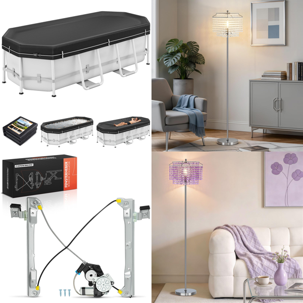 Source photograph for Pallet – Automotive Parts & Accessories – Electric Window Regulators, Pool Cover, Floor Lamps
