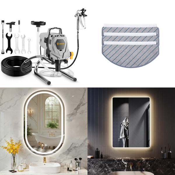 Source photograph for Pallet – Tools & Equipment – Paint Sprayers, Robot Vacuum, Bathroom Mirrors, Pressure Washers