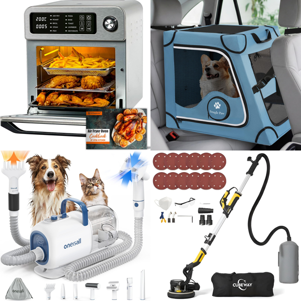 Source photograph for Pallet – Mixed Home & Garden Goods – Air Fryer Oven, Grooming Vacuum, Drywall Sander, Cold Press Juicer