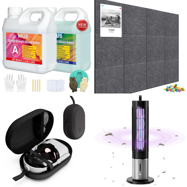 Source photograph for Pallet – Mixed Household Goods – Silicone Moulds, VR Headset Case, Notice Boards, Insect Zapper