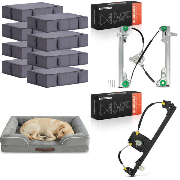 Source photograph for Pallet – Mixed Home, Automotive & Pet Supplies – Storage Boxes, Dog Beds, Car Parts, Furniture Dollies