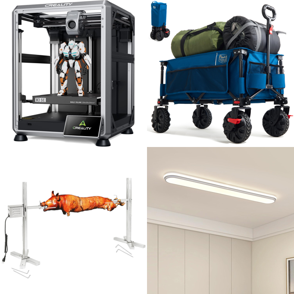 Source photograph for Pallet – Mixed Goods – 3D Printer, Electric Grill, Folding Trolley, LED Lighting