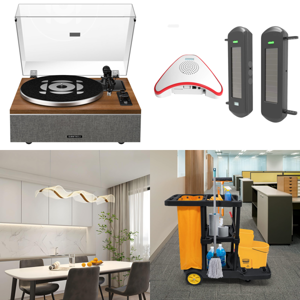 Source photograph for Pallet – Mixed Home & Garden – Record Player, LED Lamp, Step Ladder, Mirror, Desk, Camping Furniture