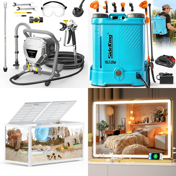 Source photograph for Pallet – Mixed Home & Garden Products – Paint Sprayers, Garden Sprayers, Rodent Cages, Mirrors, Cooker Hoods
