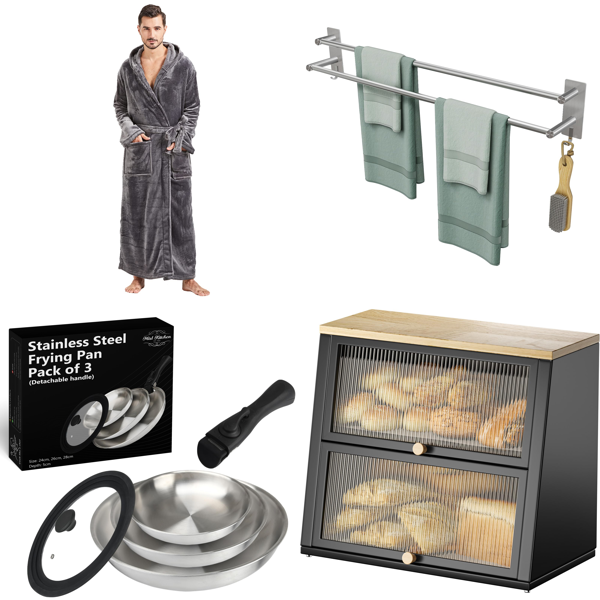 Source photograph for Pallet – Home Goods – Robes, Frying Pans, Towel Rails, Bread Bins, Heat Transfer Vinyl