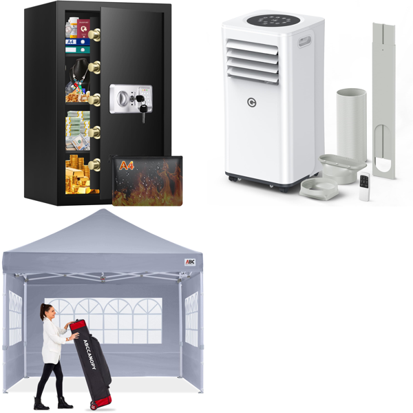 Source photograph for Pallet – Home Appliances – Safe Box, Pop-Up Gazebo, Portable Air Conditioner