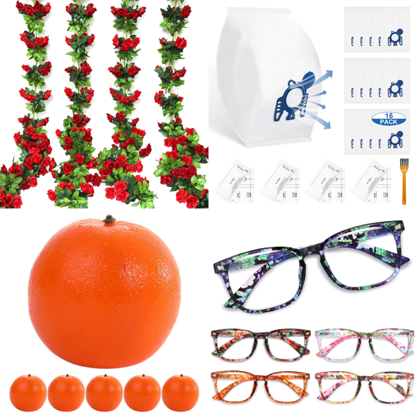 Source photograph for Pallet – Mixed Home Goods – Artificial Flowers, Decorative Fruits, Vacuum Bags, Eyewear, Photo Frames