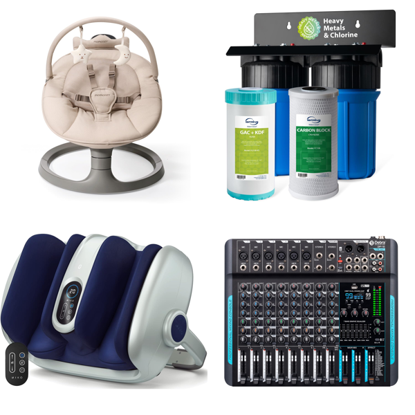 Source photograph for Pallet – Home & Commercial Equipment – Baby Swing, Foot Massager, Deep Fryer, Television