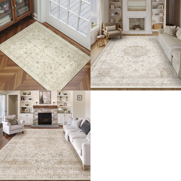 Source photograph for Pallet – Vintage Rugs – Beige Living Room Rugs, 200 x 300 cm, Washable Rugs