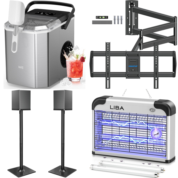 Source photograph for Pallet – Cooling Equipment – Ice Makers, Portable Air Coolers, Speaker Stands, TV Wall Brackets, Bug Zappers