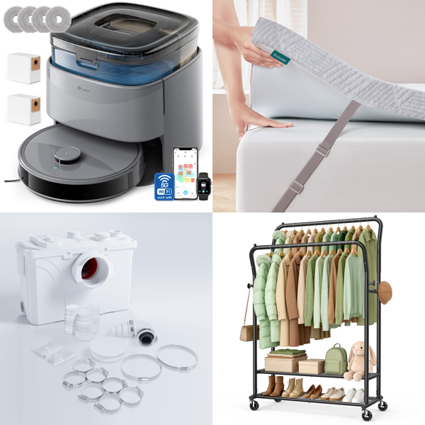 Source photograph for Pallet – Home Appliances & Equipment – Robot Vacuum, Pump, Mattress Topper, Clothes Rail, Suitcases, Ceiling Fan, Radiator