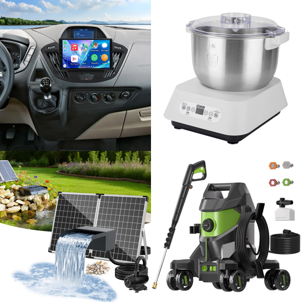 Source photograph for Pallet – Mixed Goods – Car Stereos, Pressure Washers, Kitchen Appliances, Garden Accessories