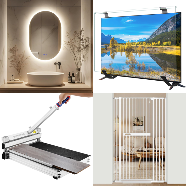 Source photograph for Pallet – Mixed Home & Garden Goods – Mirrors, Tools, Screen Protectors, Safety Gates, Pet Pens