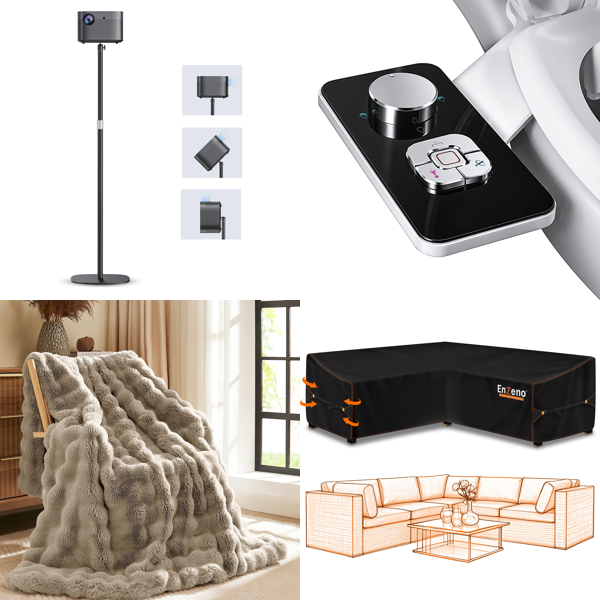 Source photograph for Pallet – Mixed Home & Garden Products – Air Cooler, Raised Beds, Furniture Covers, Blanket, Projector Stand