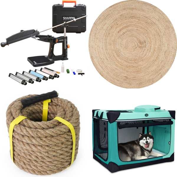 Source photograph for Pallet – Mixed Home & Garden – Knife Sharpeners, Ropes, Rugs, Lighting, Furniture, Pet Accessories