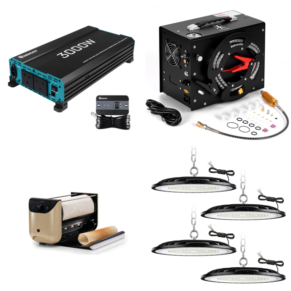Source photograph for Pallet – Mixed Equipment – Inverters, Compressors, Robot Vacuums, Lawnmowers, Stand Mixers