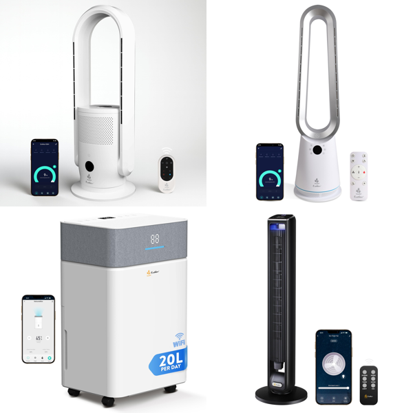 Source photograph for Pallet – Climate Appliances – Bladeless Fans, Dehumidifiers, Air Purifiers