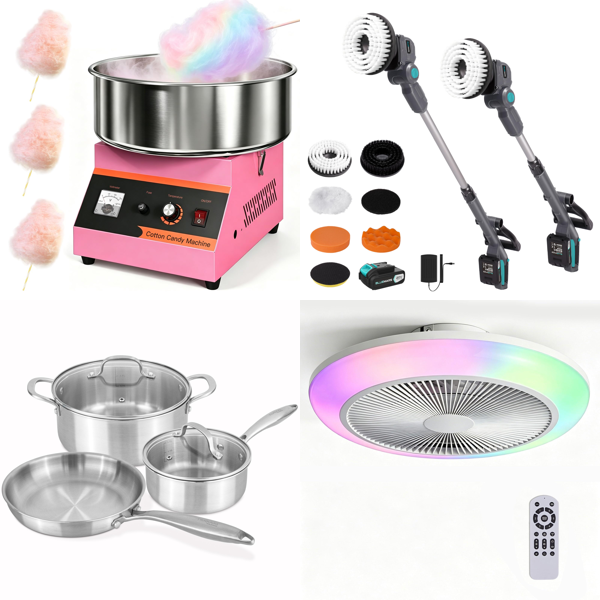 Source photograph for Pallet – Home Equipment – Ceiling Fans, Ash Vacuums, Cookware