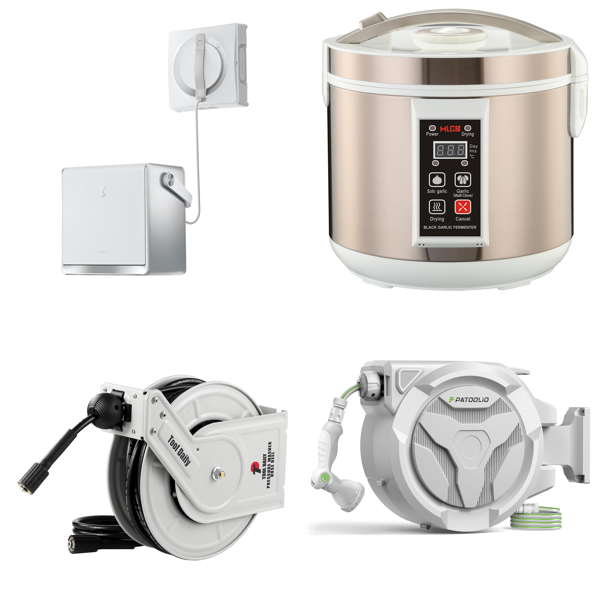 Source photograph for Pallet – Mixed Goods – Cleaning Robots, Hoses, Garden Equipment, Mirrors, Organizers