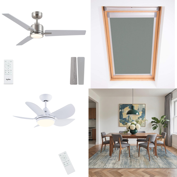 Source photograph for Pallet – Home Furnishings – Ceiling Fans, Rugs, Floor Lamps, Mattress Toppers, Garden Tools