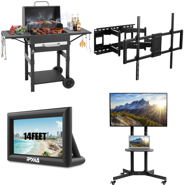 Source photograph for Pallet – Mixed Home & Leisure Equipment – Barbecue Grill, Projector Screen, TV Mounts, Shower System