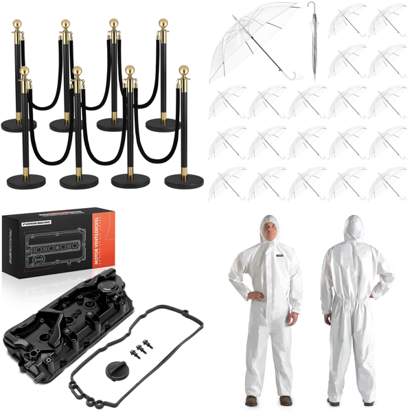 Source photograph for Pallet – Mixed Goods – Queue Barriers, Automotive Parts, Umbrellas, Protective Suits, Ice Maker