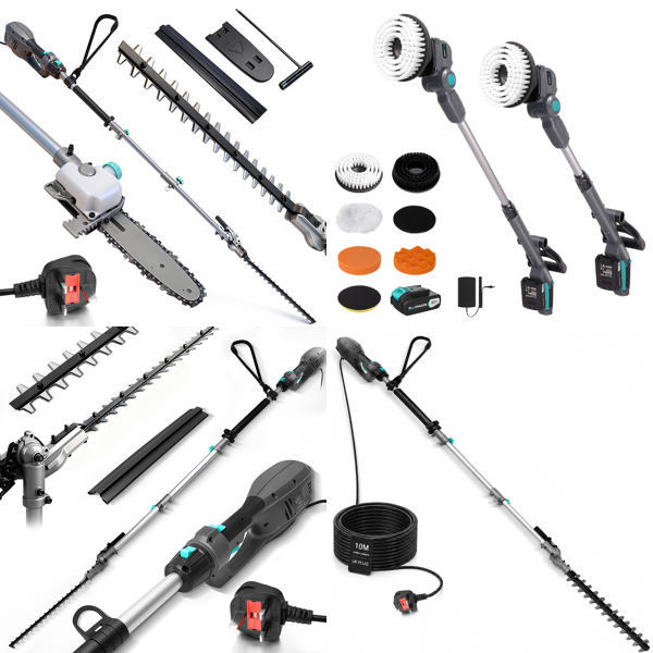 Source photograph for Pallet – Electric Garden Equipment – Telescopic Hedge Trimmers, Cultivators, Weed Removers, Brushes, Ash Vacuums