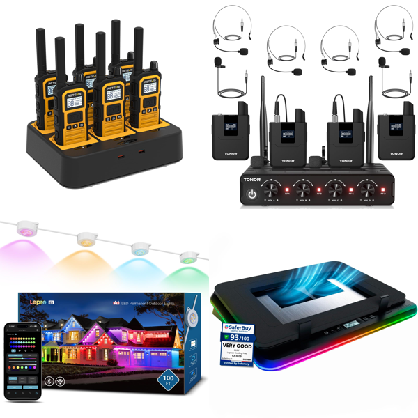 Source photograph for Pallet – Electronics & Equipment – Walkie-Talkies, Wireless Microphones, Cooling Pads, Monitor Arms, Tools