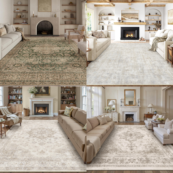 Source photograph for Pallet – Vintage Rugs – Washable Living Room Rugs, Large Carpets, Beige, Grey, Brown