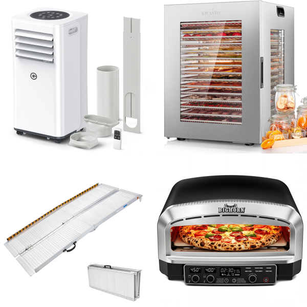 Source photograph for Pallet – Home Equipment – Portable Air Conditioners, Food Dehydrators, Pizza Ovens, Safes
