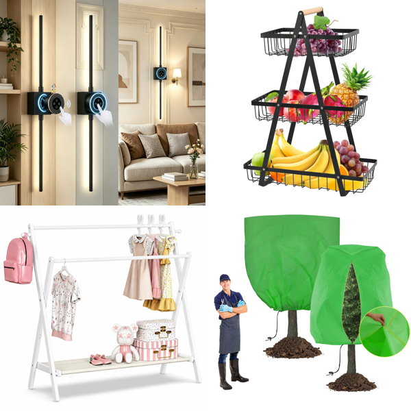 Source photograph for Pallet – Home & Garden – Wall Lights, Kids' Clothing Racks, Fruit Baskets, Plant Protection Covers