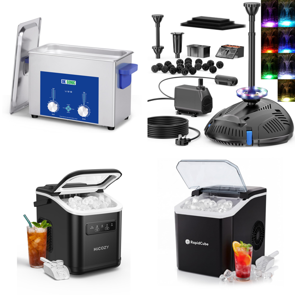 Source photograph for Pallet – Household Appliances – Ultrasonic Cleaners, Ice Makers, Pond Filters, Stand Mixers