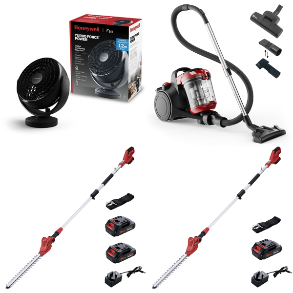 Source photograph for Pallet – Home Appliances – Fans, Cordless Hedge Trimmers, Vacuum Cleaners, Roller Blinds