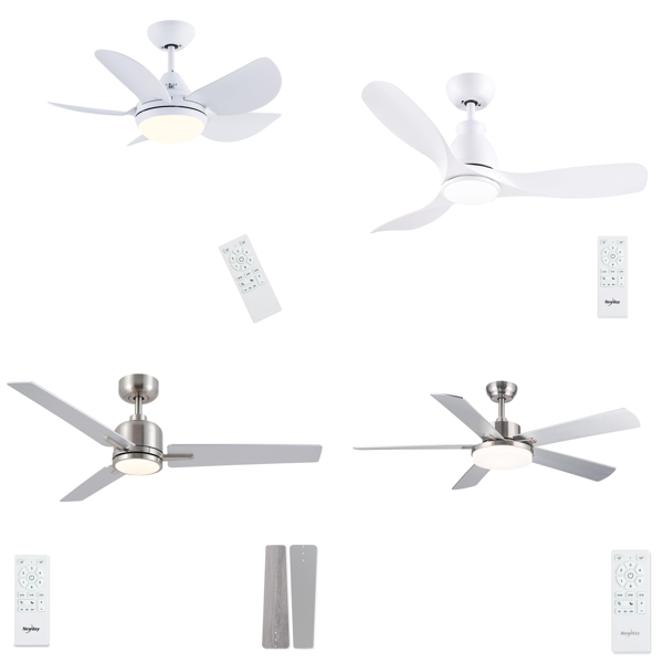 Source photograph for Pallet – Ceiling Fans – White, Silver, Black Models, LED Lighting, Remote Controls