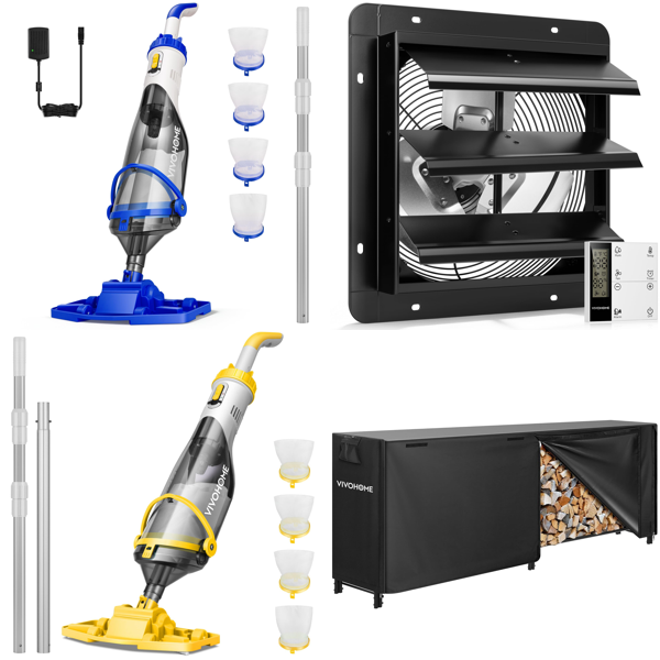Source photograph for Pallet – Mixed Home & Garden – Pool Vacuums, Ventilation Fans, Firewood Racks, Airbrush Booths