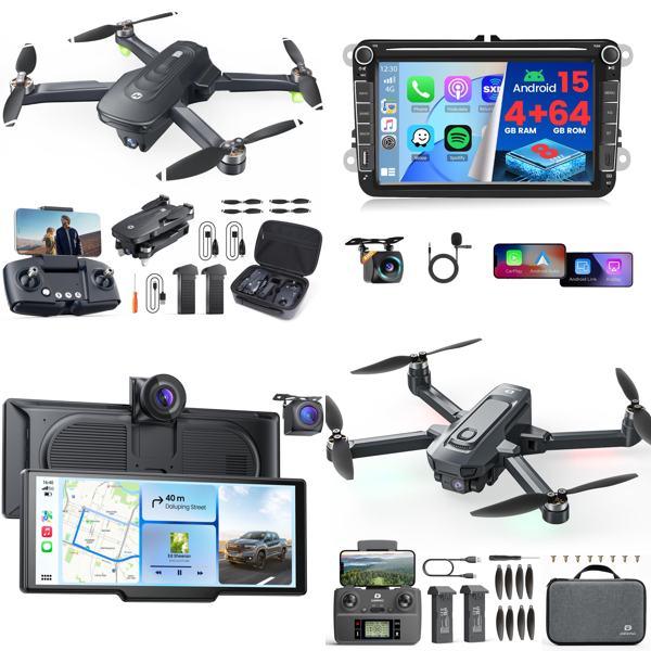 Source photograph for Pallet – Automotive Electronics – Drones, Car Stereos, Portable Air Conditioners