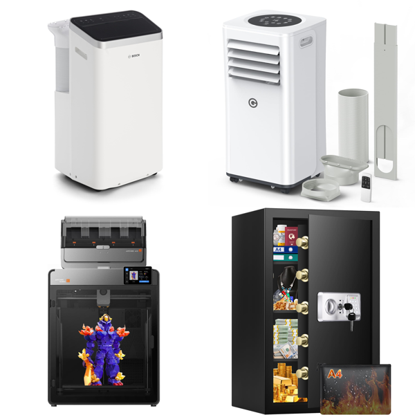 Source photograph for Pallet – Home Equipment – Portable Air Conditioners, 3D Printer, Safes, Outdoor Storage Box