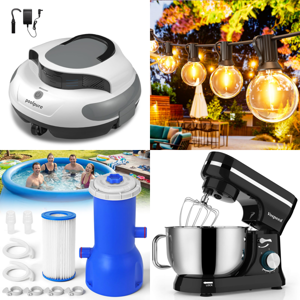 Source photograph for Pallet – Mixed Equipment – Robotic Pool Cleaners, Stand Mixers, Coffee Grinders, Camping Stoves