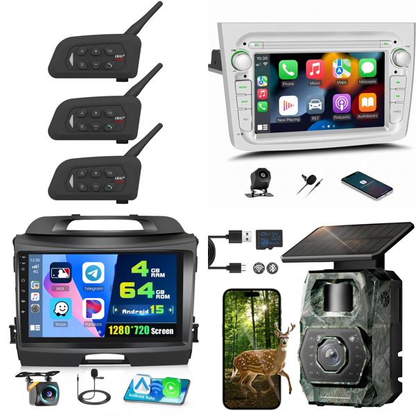 Source photograph for Pallet – Electronics – Car Stereos, Wildlife Cameras, Bluetooth Headsets
