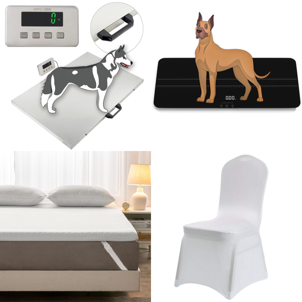 Source photograph for Pallet – Mixed Goods – Veterinary Scales, Mattress Toppers, Chair Covers, Automotive Tools