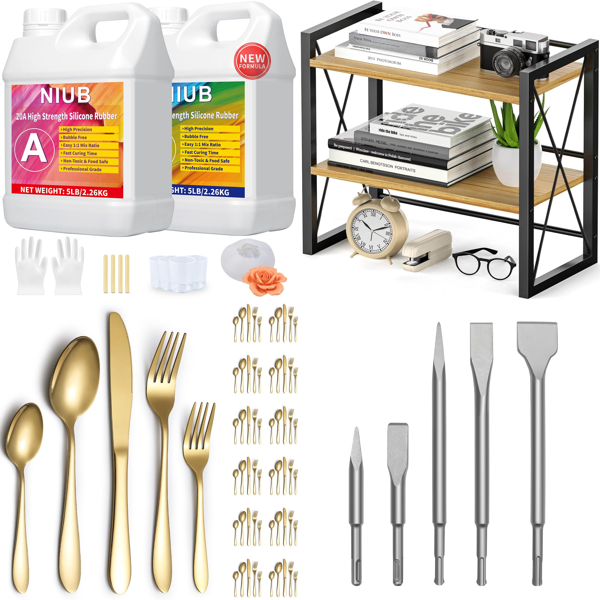 Source photograph for Pallet – Mixed Home & Workshop Goods – Silicone Mould Kit, Cutlery, Desk Organizer, Drill Bits, Fruit Fly Traps