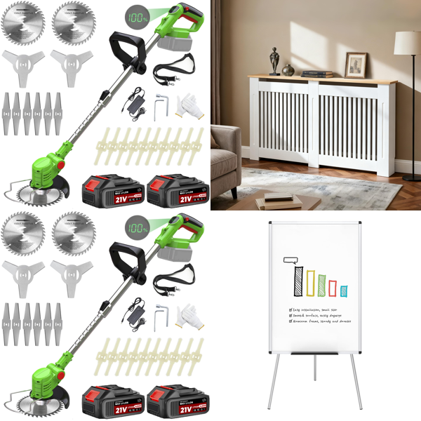 Source photograph for Pallet – Garden & Office Equipment – Grass Trimmers, Whiteboards, Camping Chairs, Parasols, Door Mats