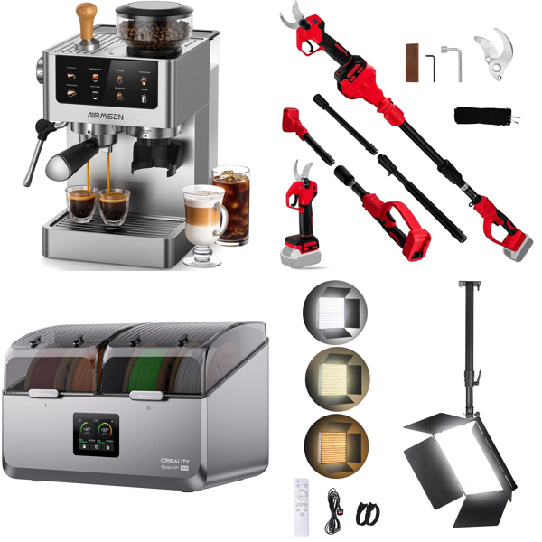 Source photograph for Pallet – Mixed Goods – Bean-to-Cup Coffee Machines, 3D Filament Dryers, Pruning Shears, LED Lights, Cat Litter